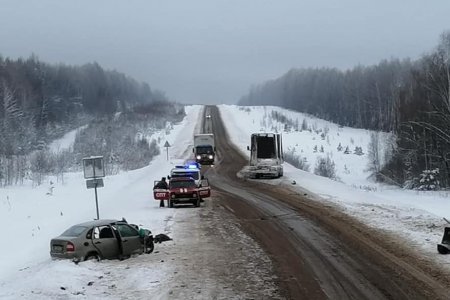В Башкортостане при столкновении с грузовиком погибли водитель «Лады Калины» и девочка
